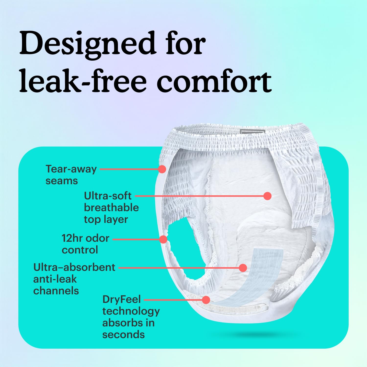 Soft cloth-like material communicates gentle skin contact.