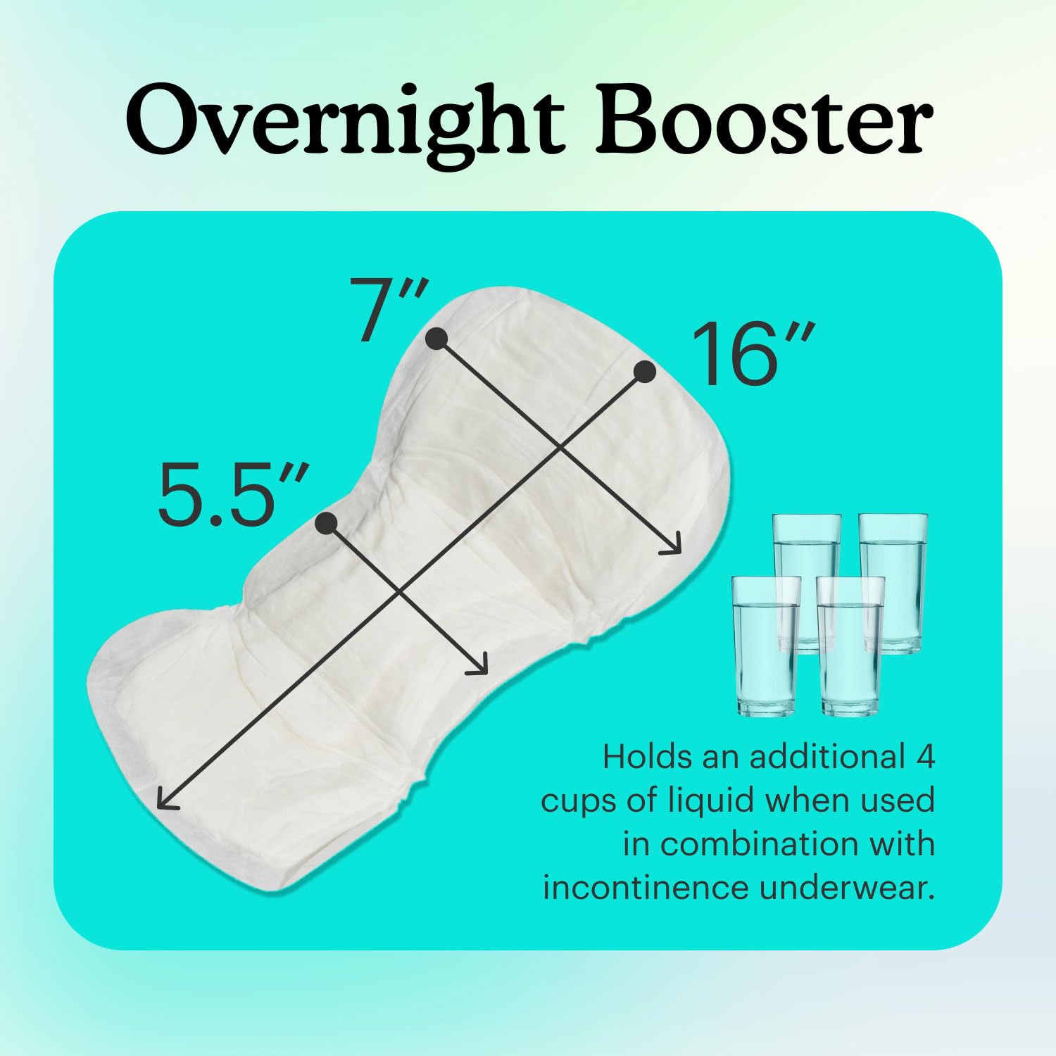 Because Overnight Booster Pads sit inside diaper underwear for discreet protection.