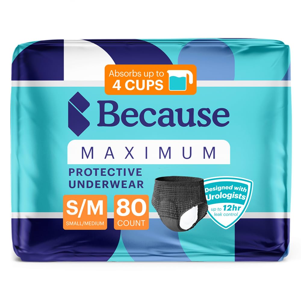 Because Premium underwear front view showing high absorbency for daily confidence