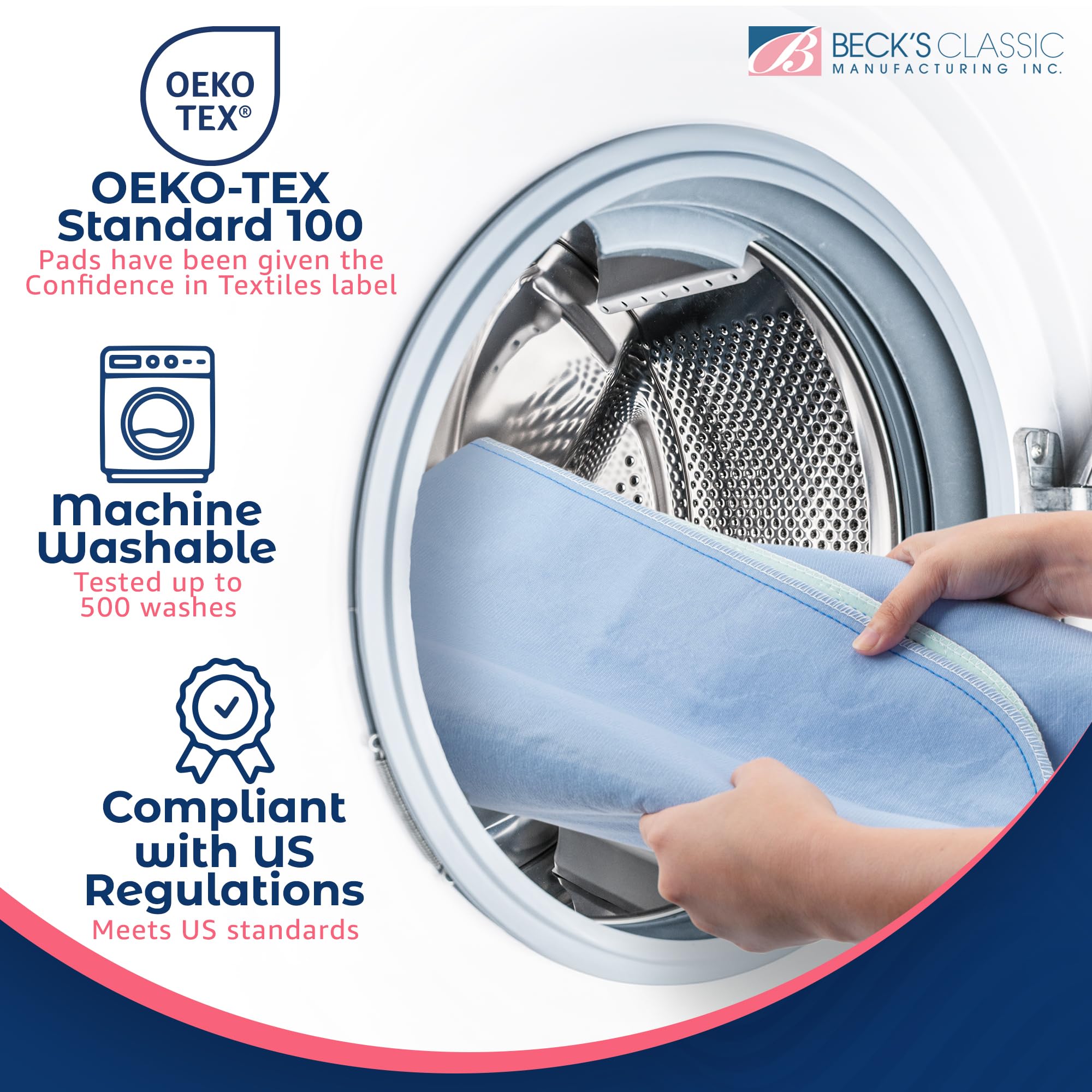Beck's Classic underpad 34x36 blue stack: convenient for quick laundry