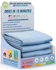 Beck's Classic washable underpads 34x36, pack-front, durable 4-pack for bed and furniture protection.