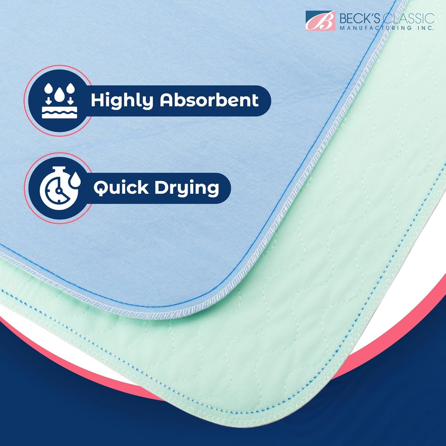 Beck's Classic underpad durable material built for repeated use