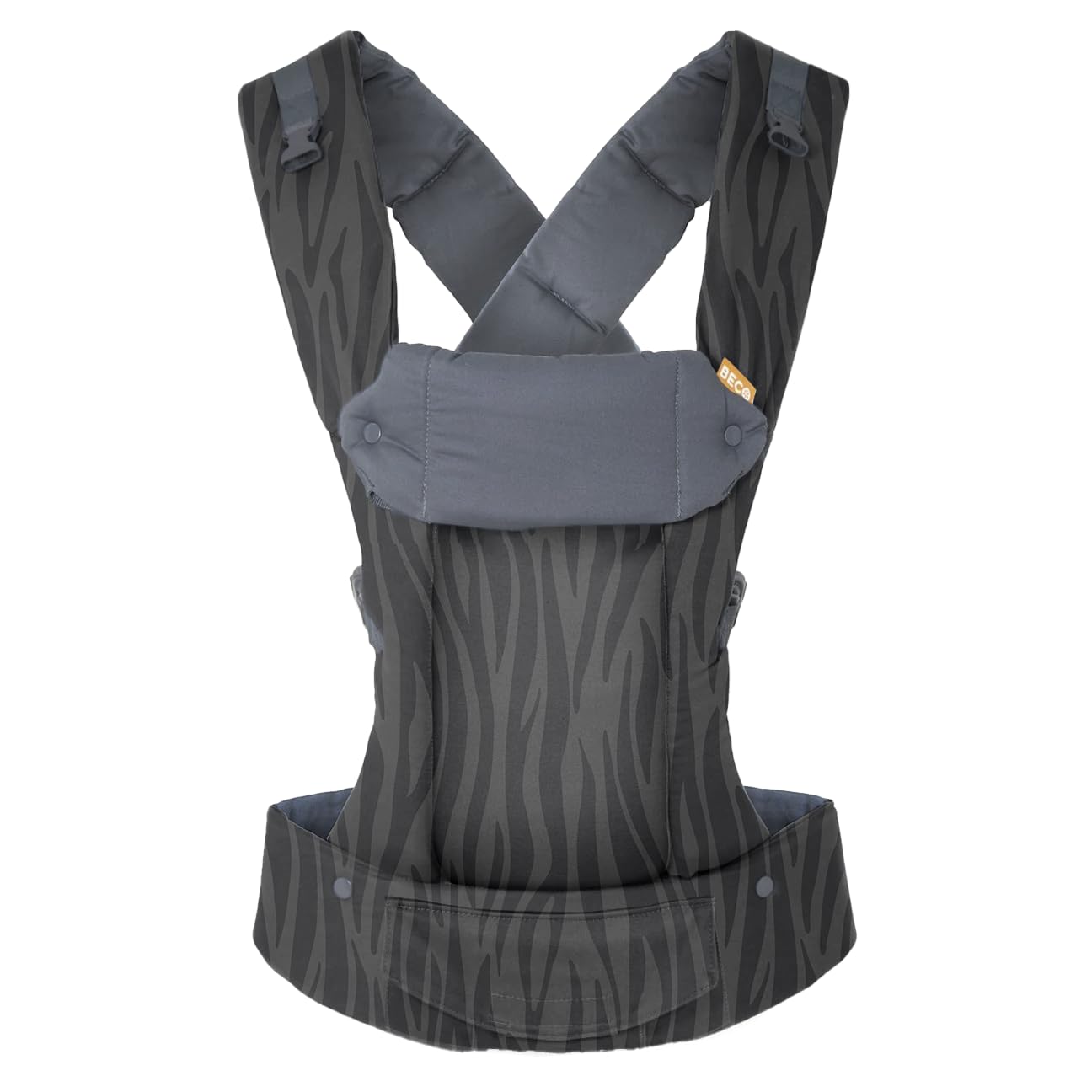Beco Gemini baby carrier with built-in headrest for comfortable newborn support.