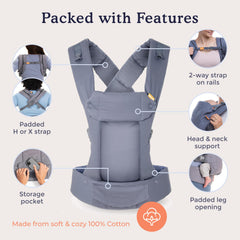 Beco Gemini back carry position ideal for hands-free daily tasks.