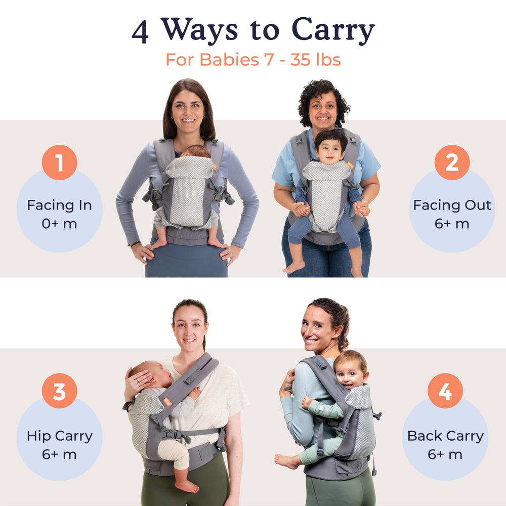 Beco Gemini built-in headrest supports infant comfort during longer holds