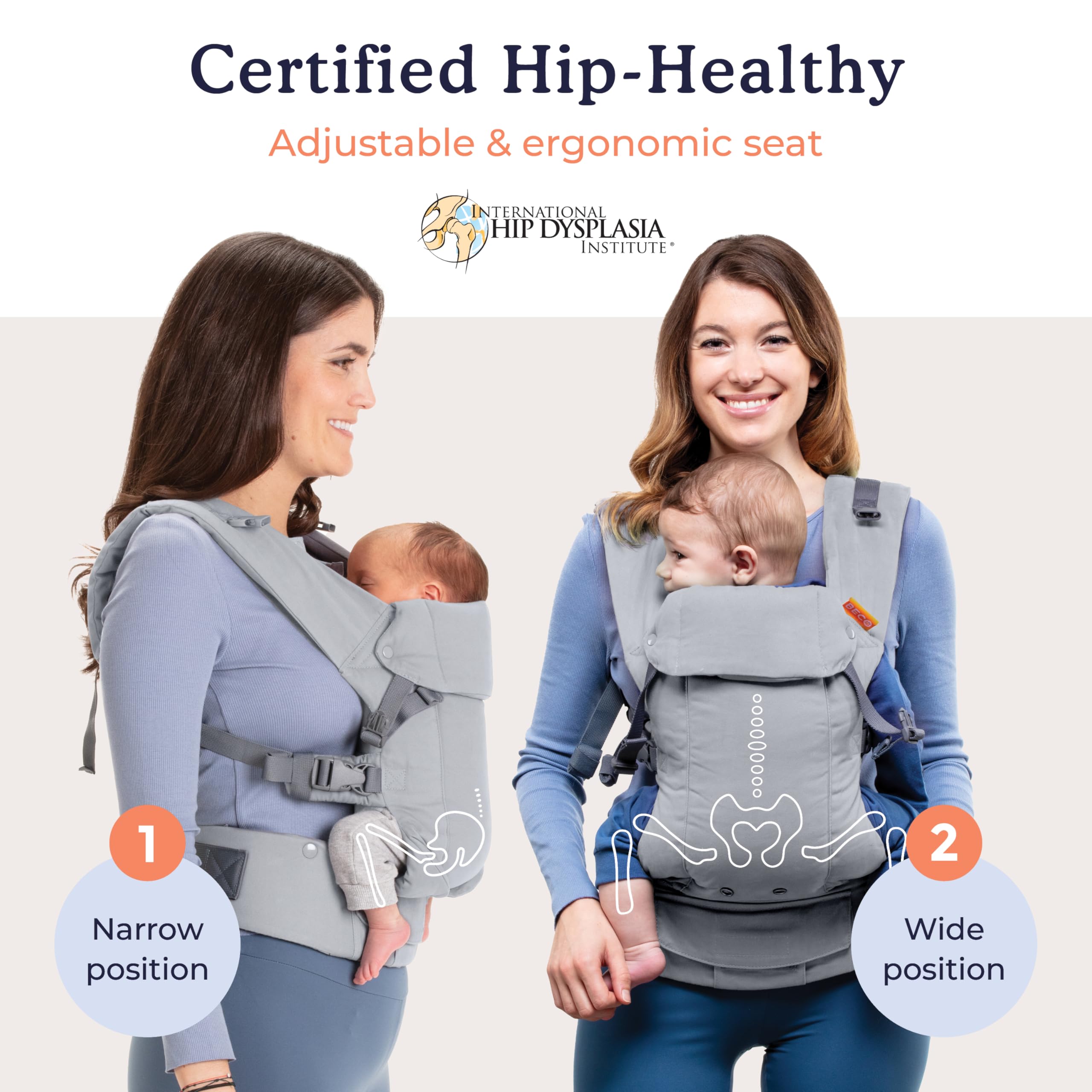 Beco Gemini Classic Grey four carry positions for versatility.