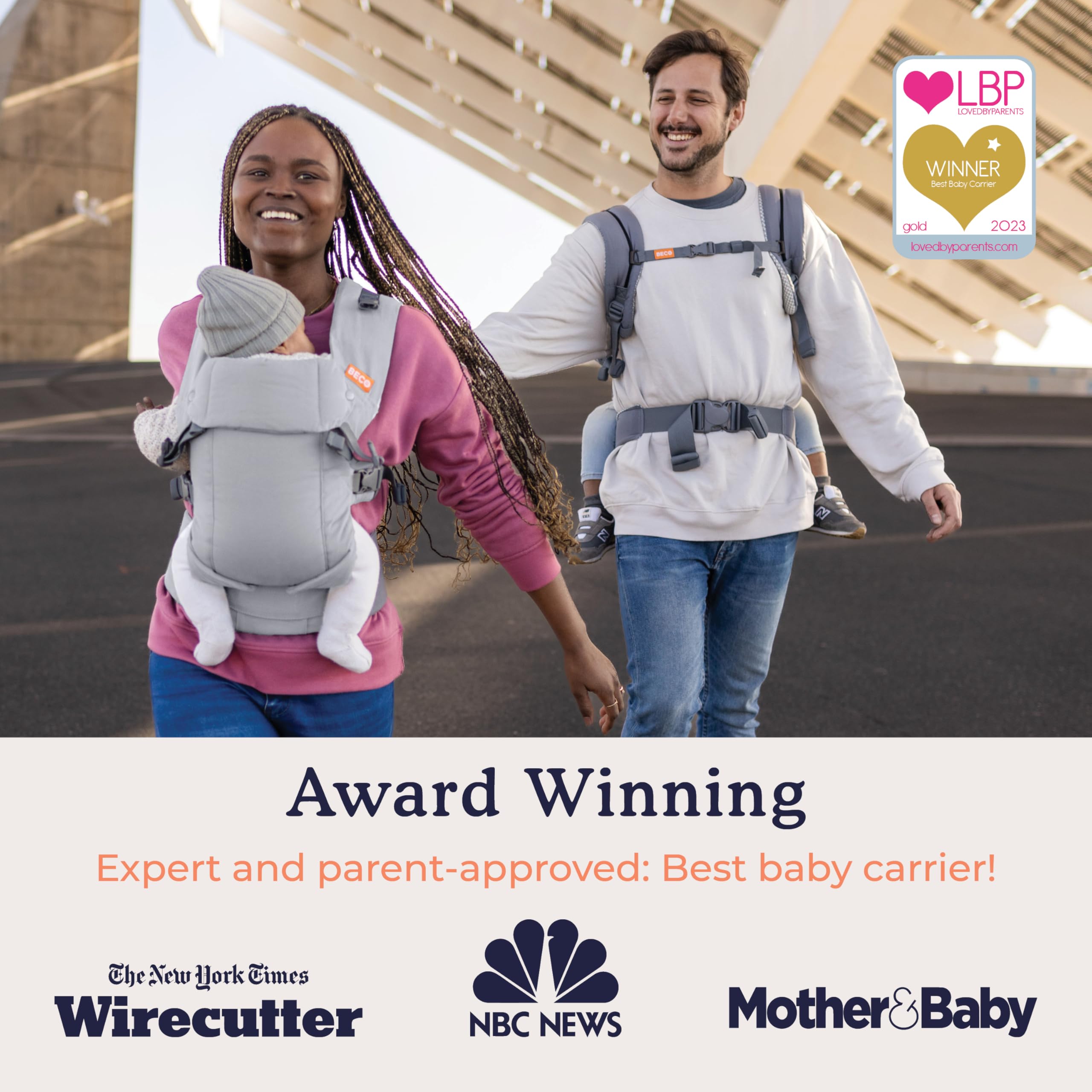 Beco Gemini Classic Grey adjustable seat adapts as baby grows.