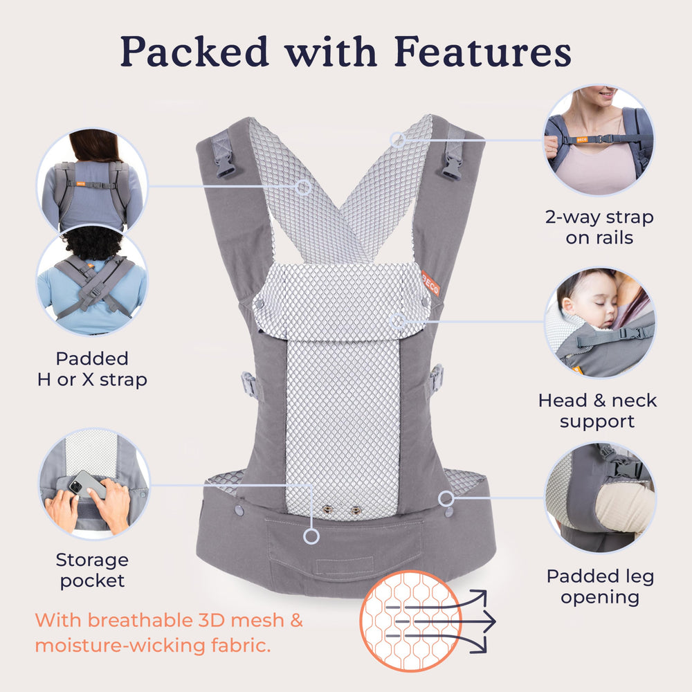 Beco Gemini four carry positions offer versatile carrying for different activities