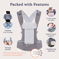 Beco Gemini four carry positions offer versatile carrying for different activities
