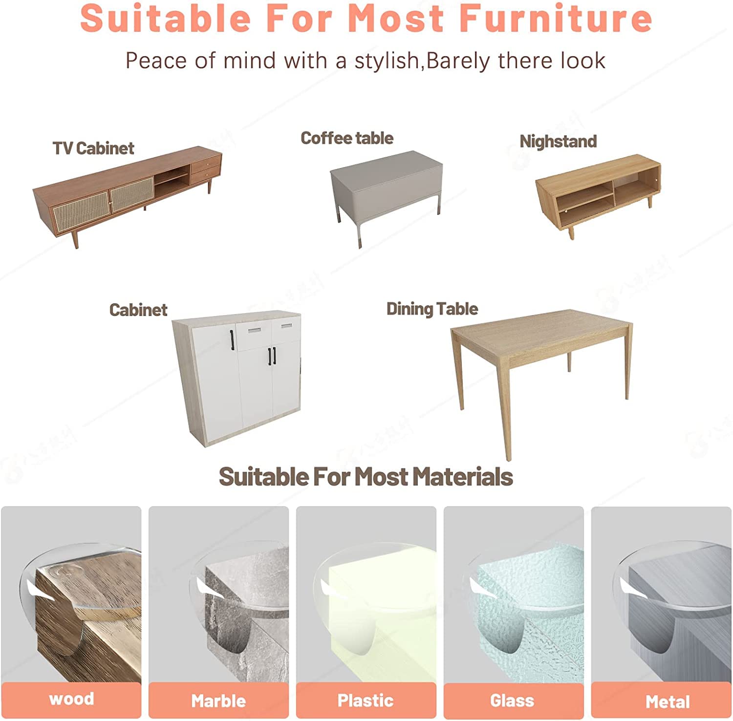BECOMTO crystal technology guards nearly invisible on furniture corners