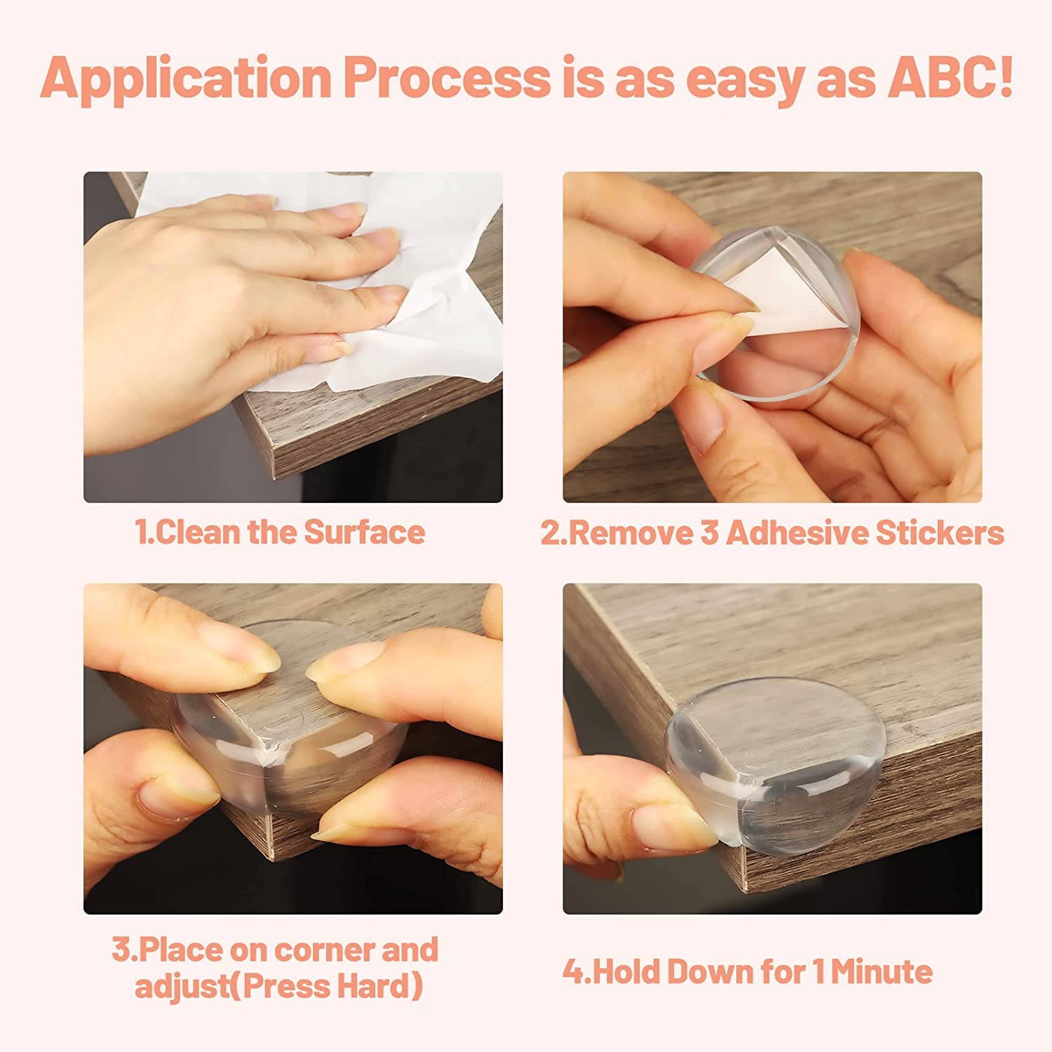 BECOMTO transparent corner guards blended with tables and desks