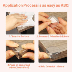BECOMTO transparent corner guards blended with tables and desks