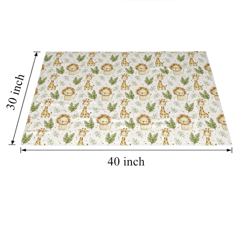 BEDBLK baby blanket on sofa complements home decor with playful print.