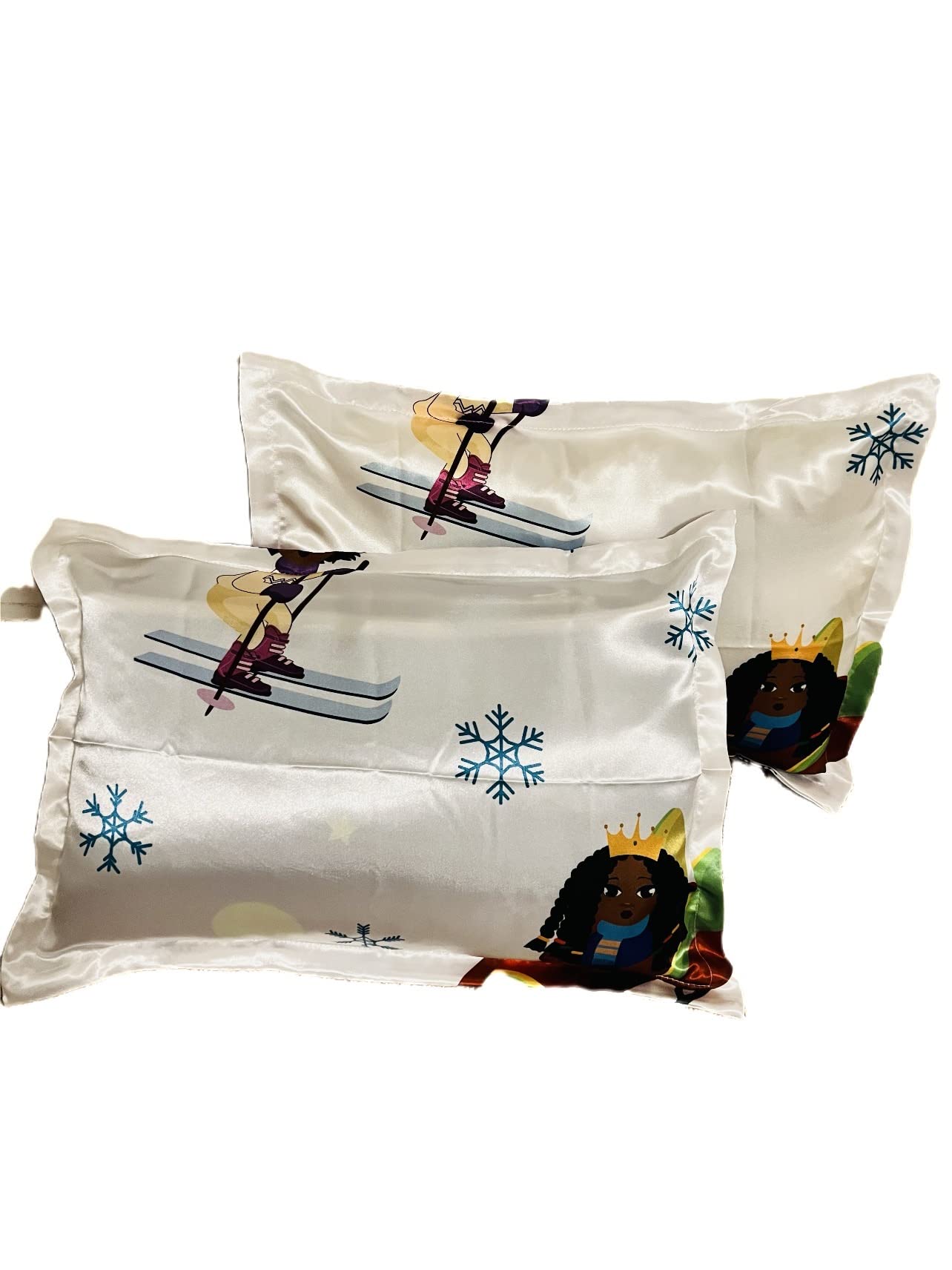 Beddings Place satin toddler pillowcase Ice Princess design keeps hair moisture.
