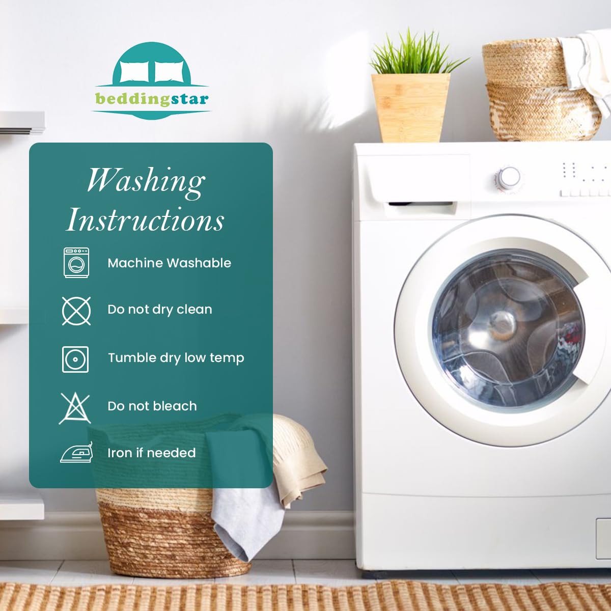 Beddingstar travel pillow case is machine washable for easy care.