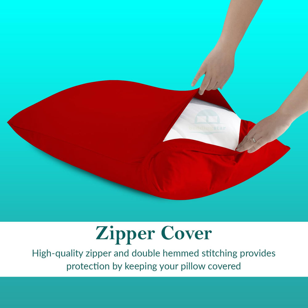 Beddingstar pillow case zipper protects against dust and drool during travel.