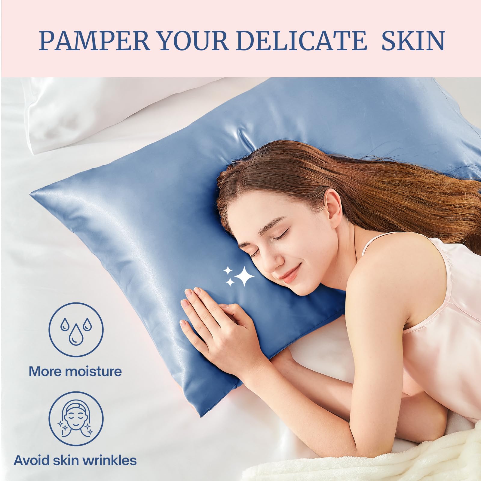 BEDELITE satin pillowcase gentle on facial skin and smooth to touch