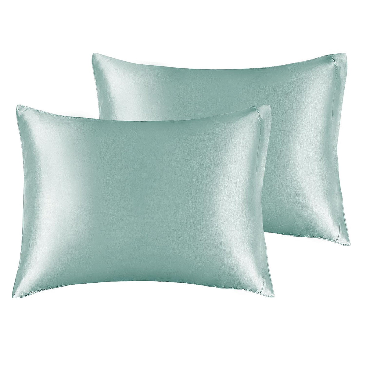 BEDELITE satin pillowcase haze blue 13x18 offers silky softness for smooth hair and skin.