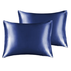 BEDELITE satin pillowcase in navy with soft-touch for silky sleep