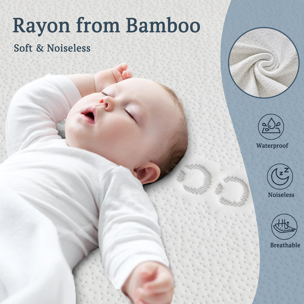 Bedlore noiseless crib mattress protector supports quiet nights
