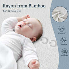 Bedlore noiseless crib mattress protector supports quiet nights