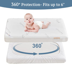 Bedlore secure-fit edges ensure snug attachment on standard crib mattresses
