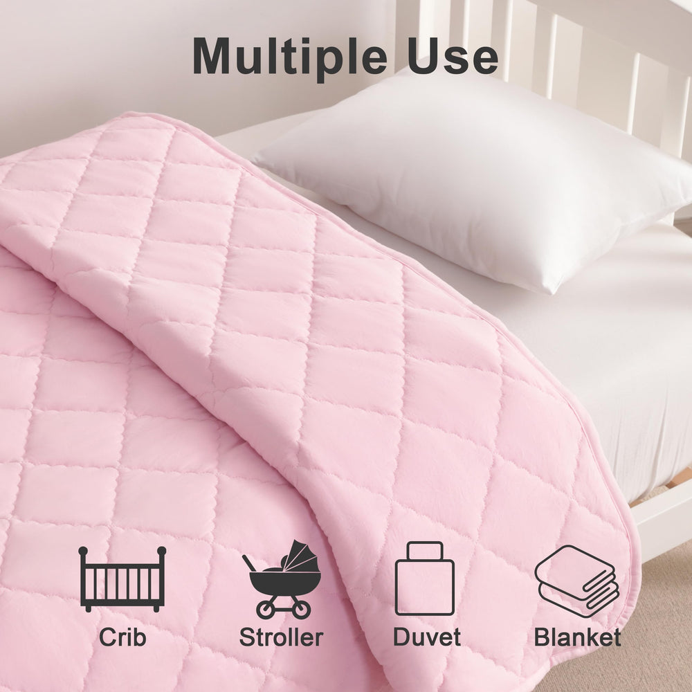 BEDSUM stroller blanket draped for travel-ready warmth on the go.