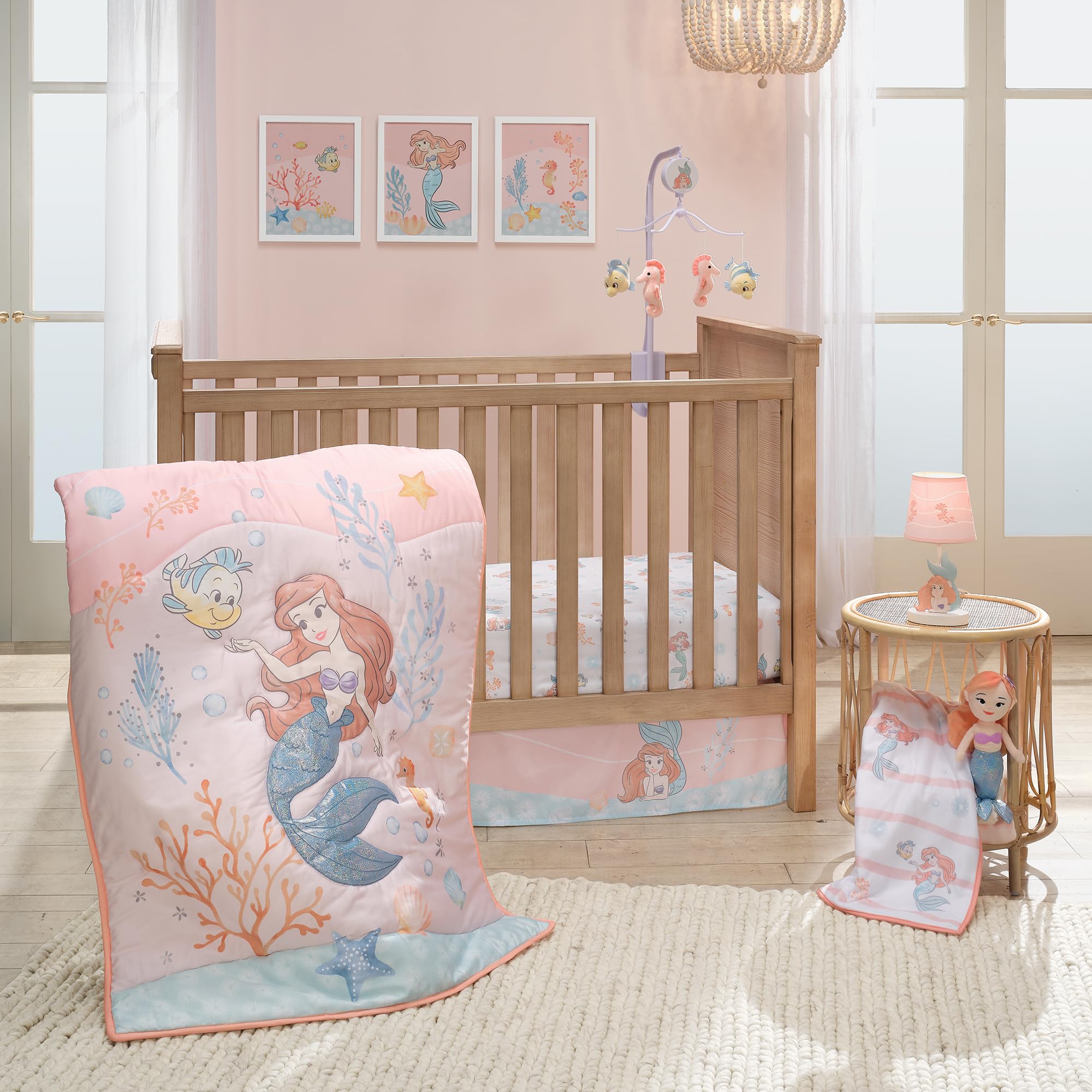 Bedtime Originals Ariel soft microfiber fabric feels gentle on baby skin.