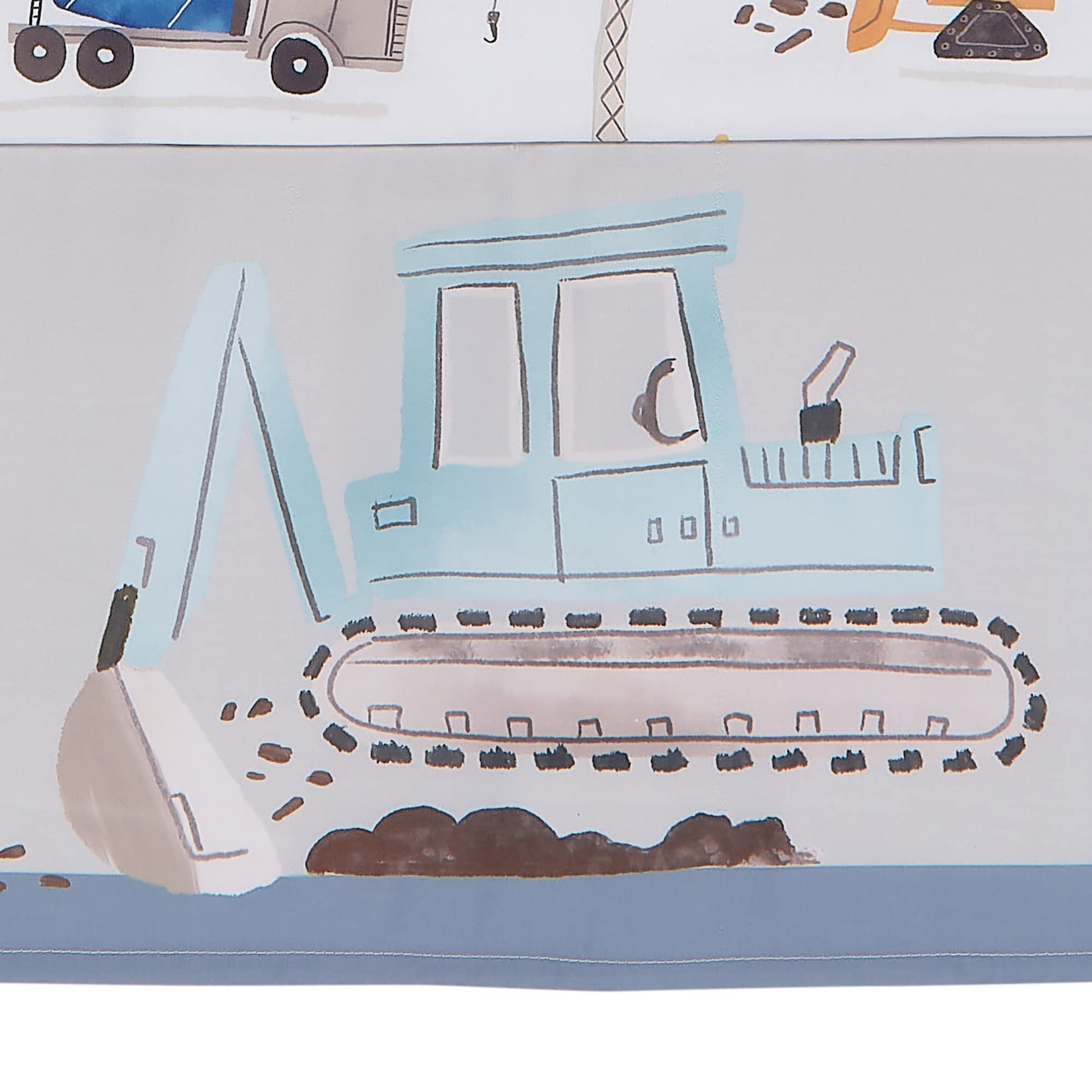 Bedtime Originals Construction Zone elastic-fit sheet ensures secure mattress fit.