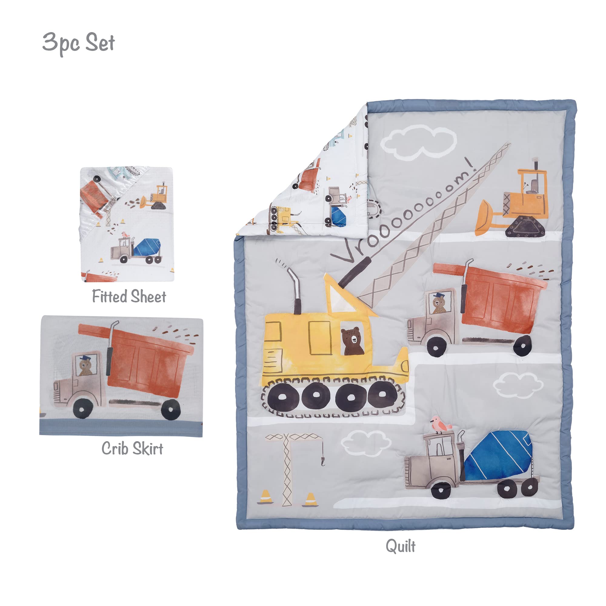 Bedtime Originals Construction Zone nursery ambiance bursts with color and charm.