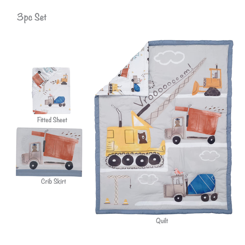 Bedtime Originals Construction Zone nursery ambiance bursts with color and charm.