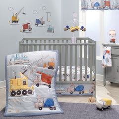 Bedtime Originals Construction Zone quilt with trucks inspires imaginative play and comfort.