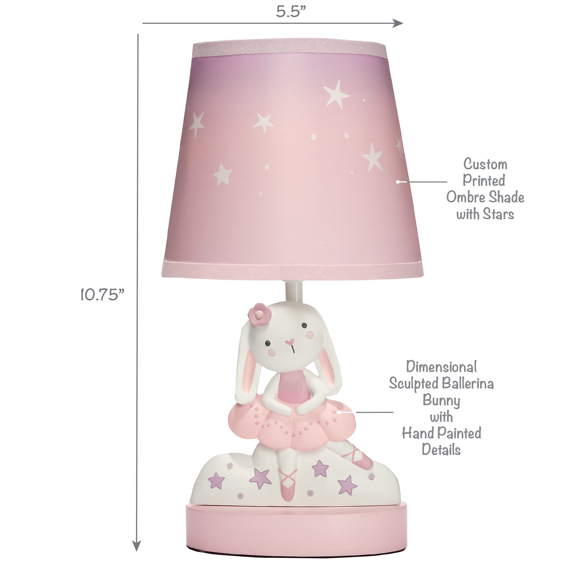 Bedtime Originals hand-painted bunny lamp — charming centerpiece that adds warmth to any nursery.