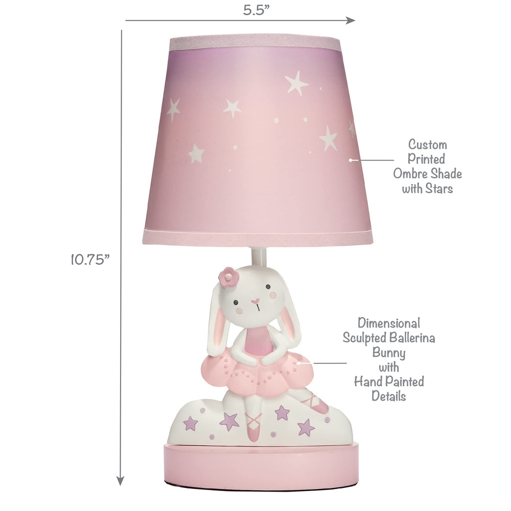 Bedtime Originals hand-painted bunny lamp — charming centerpiece that adds warmth to any nursery.