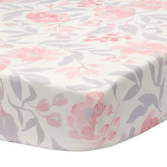 Bedtime Originals lavender floral pattern close-up highlighting delicate brushwork.