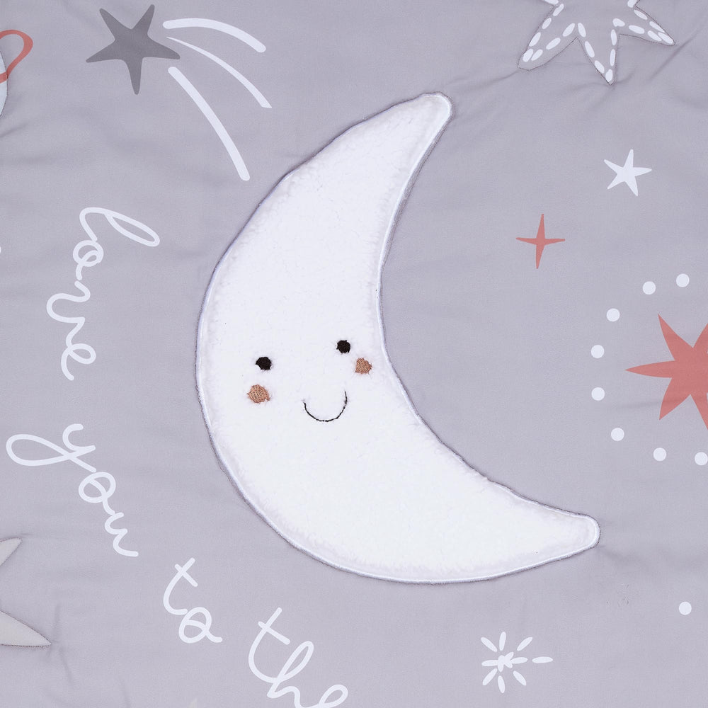 Bedtime Originals Little Star design with multi-color stars and yellow suns for cheerful nursery.