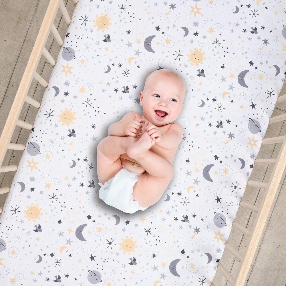Bedtime Originals Little Star microfiber fabric texture for a soft touch.