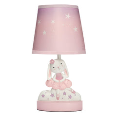 Bedtime Originals Tiny Dancer Bunny lamp — hand-painted focal piece for gentle bedtime lighting.