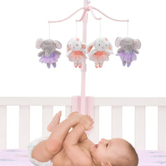 Bedtime Originals Tiny Dancer mobile pink bunnies soothe with lullaby music