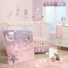 Bedtime Originals Tiny Dancer quilt with velour bunny applique
