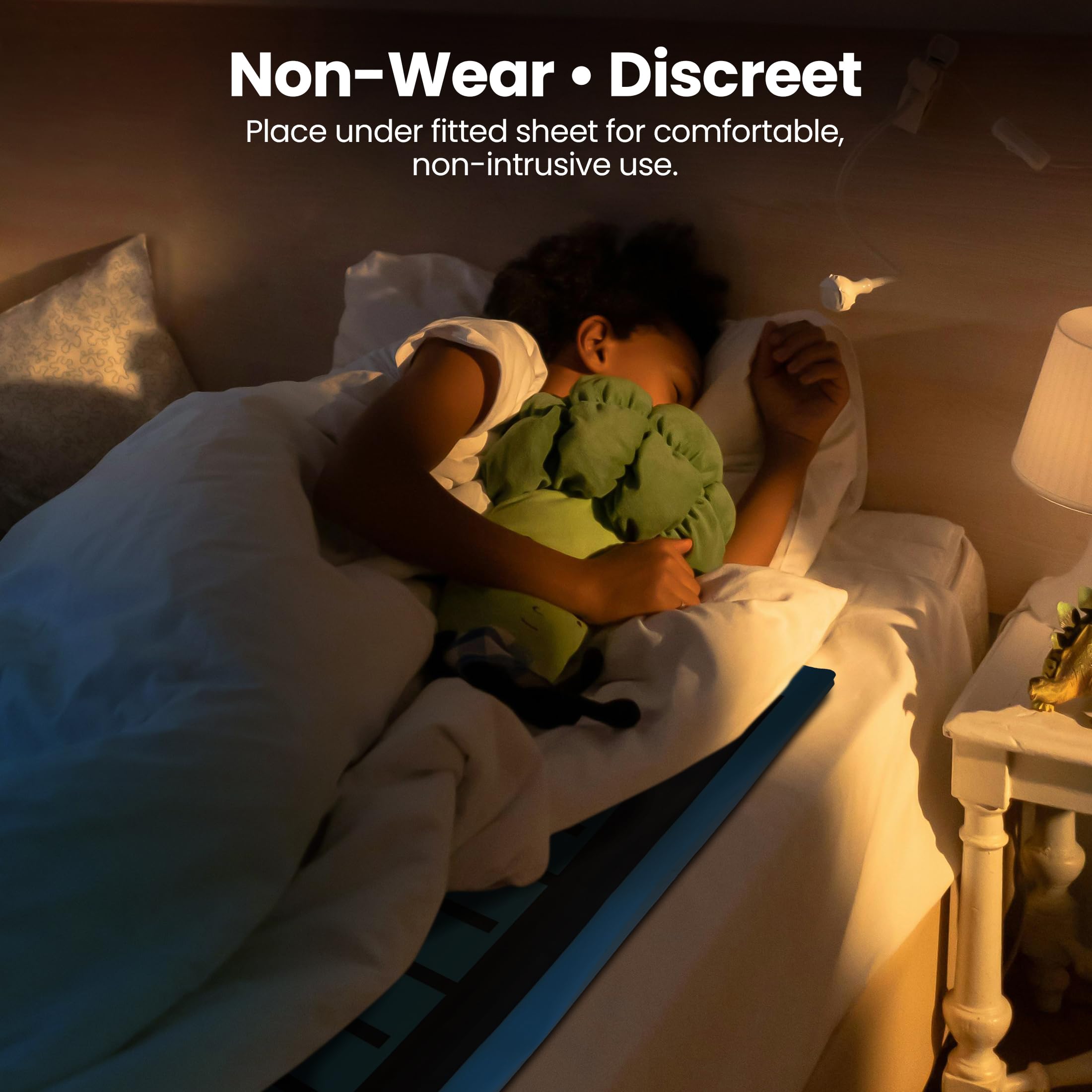 Bedwetting Alarm 6-foot range lets you hear alerts from across the room.