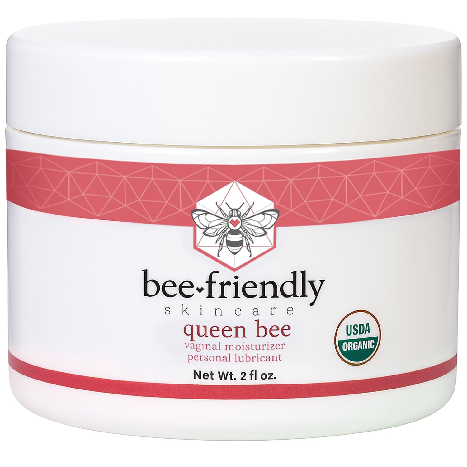 BeeFriendly Organic Vaginal Moisturizer jar close-up for sensitive skin comfort