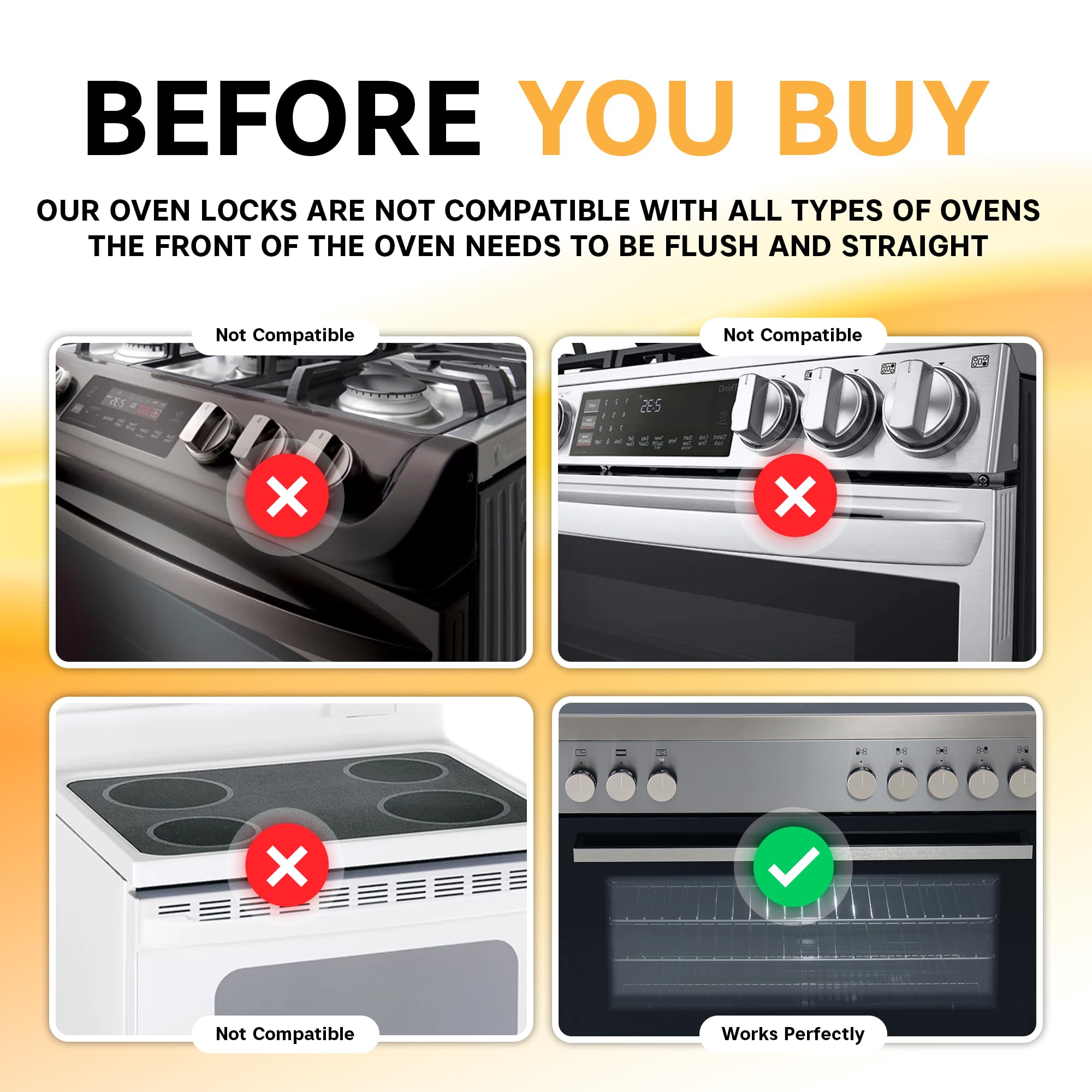 BeeGo oven lock double-button mechanism prevents tampering by curious children.