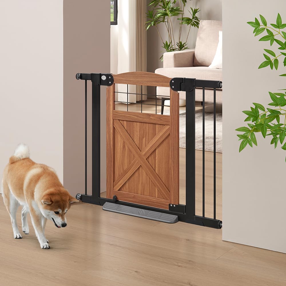 beenbkks barn-door dog gate illustrates a sturdy indoor barrier for pets