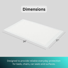 BeeStarz Gentle-Dry+ Underpads provide waterproof backing to guard furniture and floors.