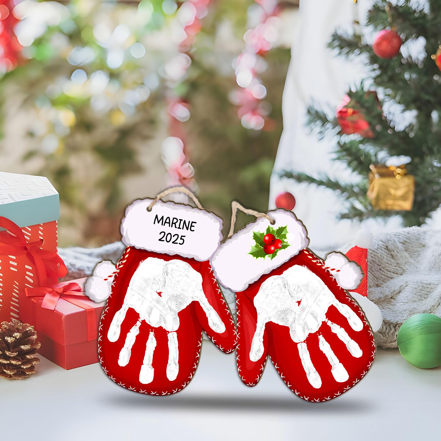 BEETHIS baby handprint craft kit ready for cozy at-home Christmas activities.