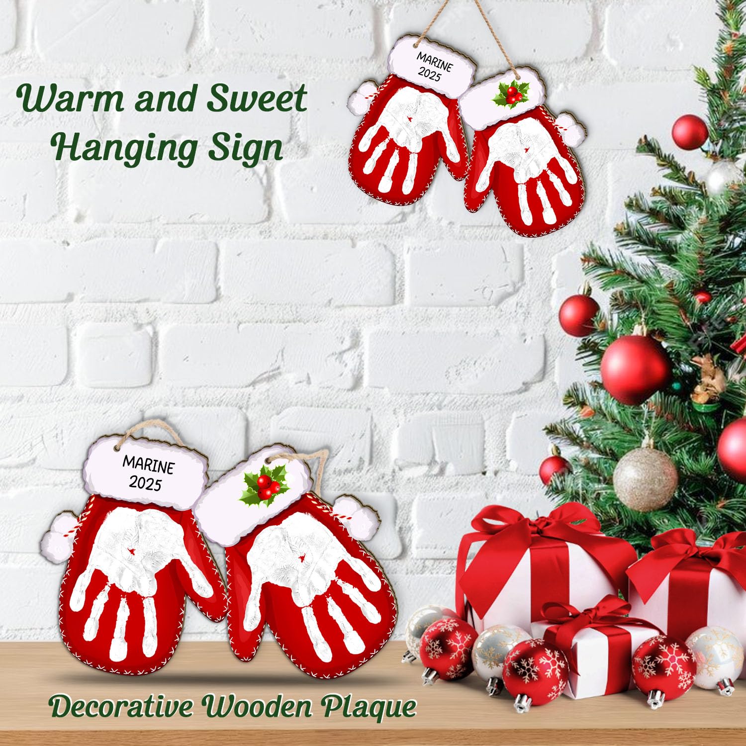 BEETHIS my first Christmas handprint sign makes a keepsake to treasure.