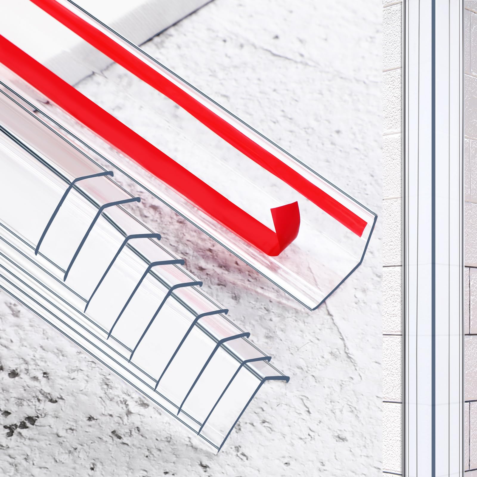 Beeveer clear wall corner protector on wall protects kids from sharp edges.