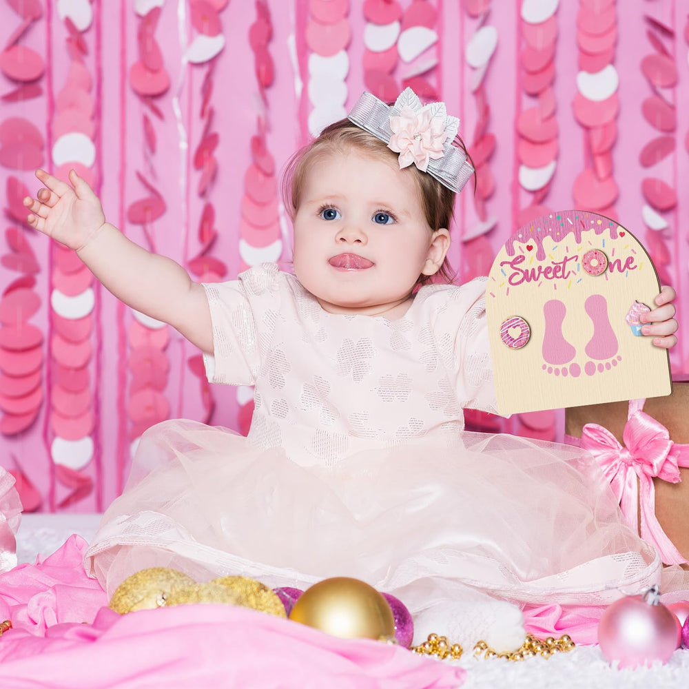 Beeveer donuts decor complements nursery with natural wood tone