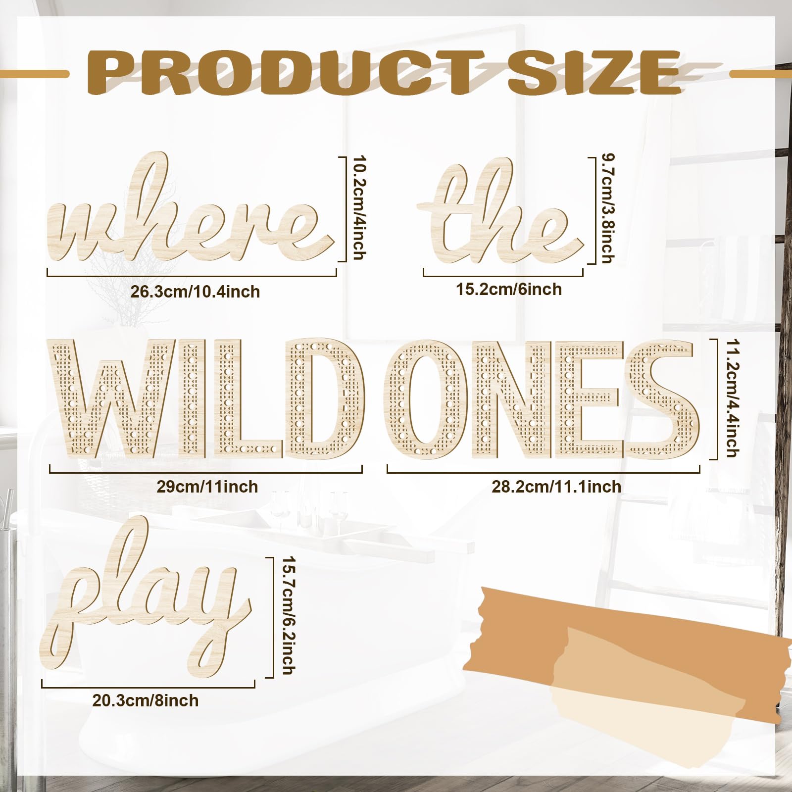 Beeveer playroom wall decor in wood color adds cozy warmth to any space